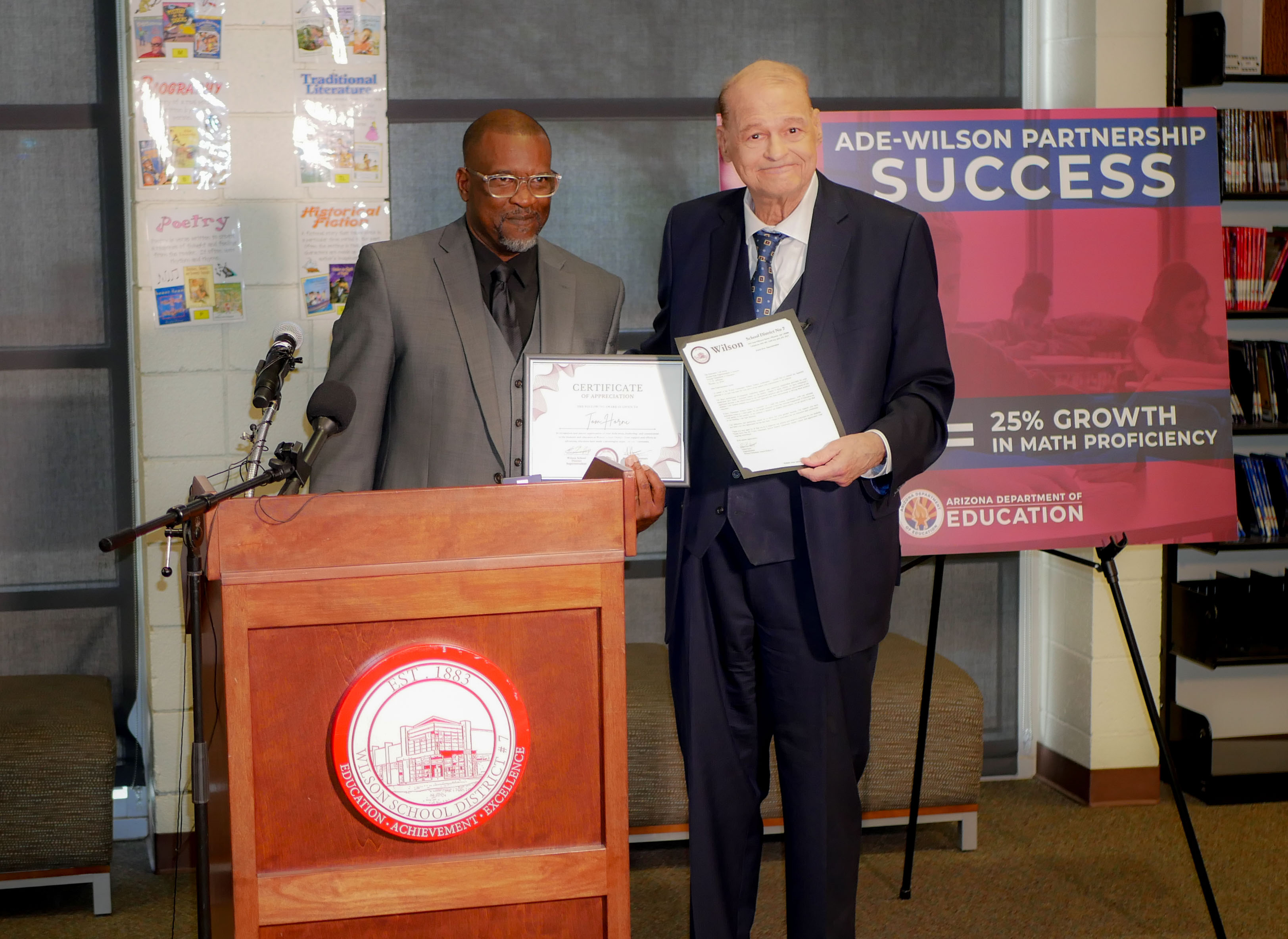 Wilson school district receives award from Superintendent Horne